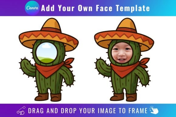 Cactus Add Your Own Face: A Playful Template for Personalized Designs