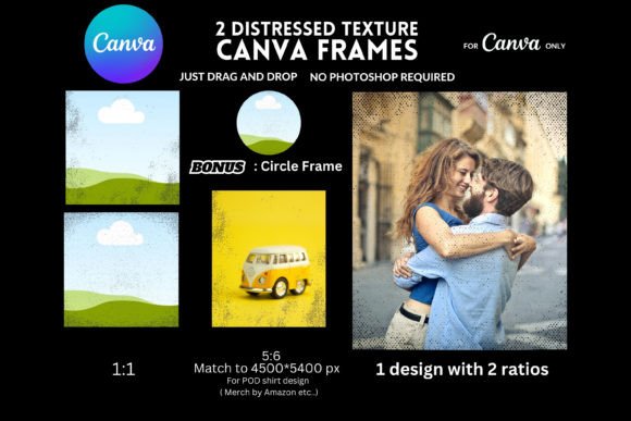 Custom Distressed Texture Canva Frames: Elevate Your Designs
