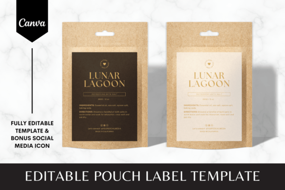 Editable Pouch Label Canva Template 2 for Packaging Design