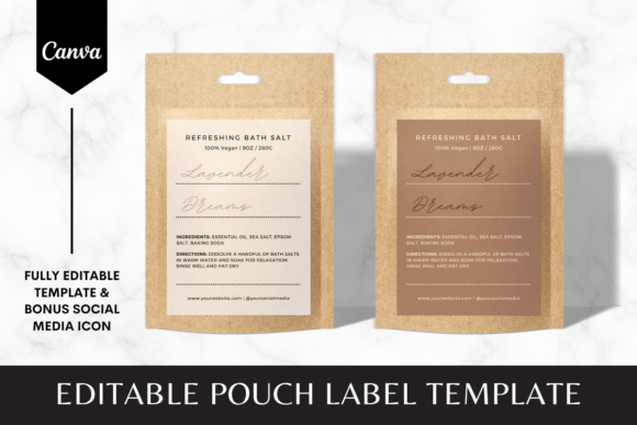 Editable Pouch Label Canva Template: Elevate Your Packaging