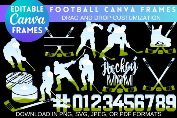 Game-Changing Designs: Customizable Hockey Canva Frames