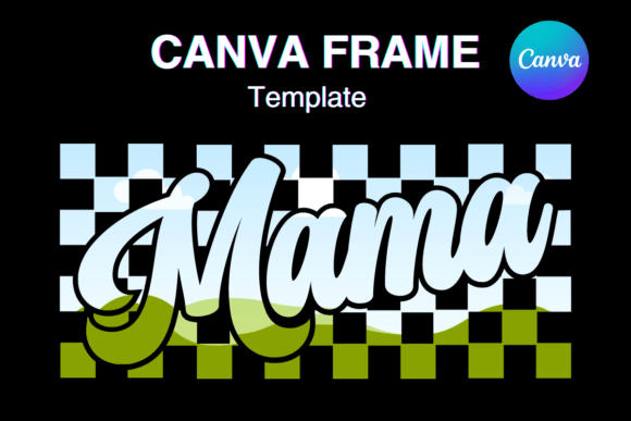 Groovy Mama Retro Canva Frame Template3: A Digital Design Asset