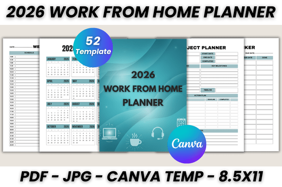 Master Your 2026 Work from Home Planner Canva Template