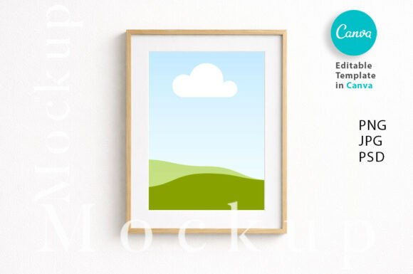 Refining Visuals with a Modern Thin Light-wood Frame Mockup