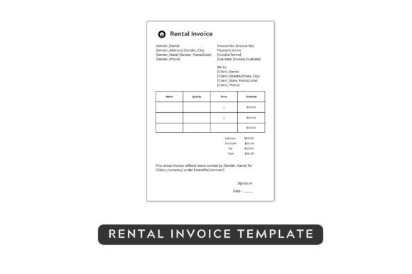 Rental Invoice Template Word Canva: Streamline Your Billing