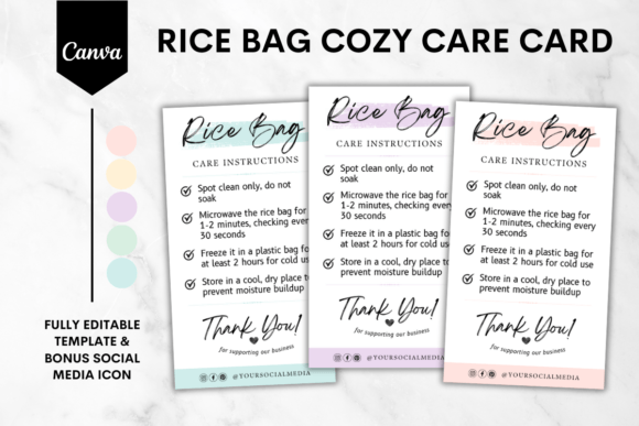 Rice Bag Care Card Canva Template 1: Essential Branding