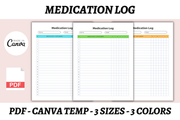 Transform Your Health Routine with This Medication Log Canva Template