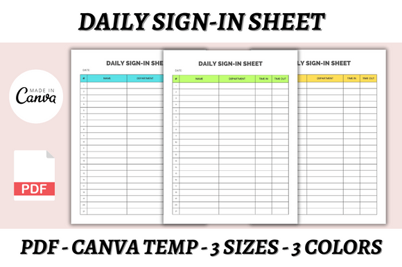 Transform Your Workflow with a Daily Sign-in Sheet Canva Template