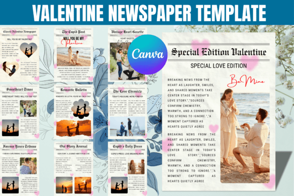 Valentine Newspaper Canva Template: A Vintage-Inspired Design Toolkit