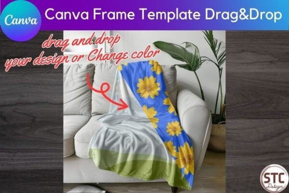 Velveteen Blanket Mockup Canva Frame: Instant Design Realism